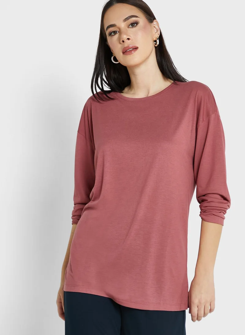 Marks & Spencer Relaxed Long Sleeve Longline Top