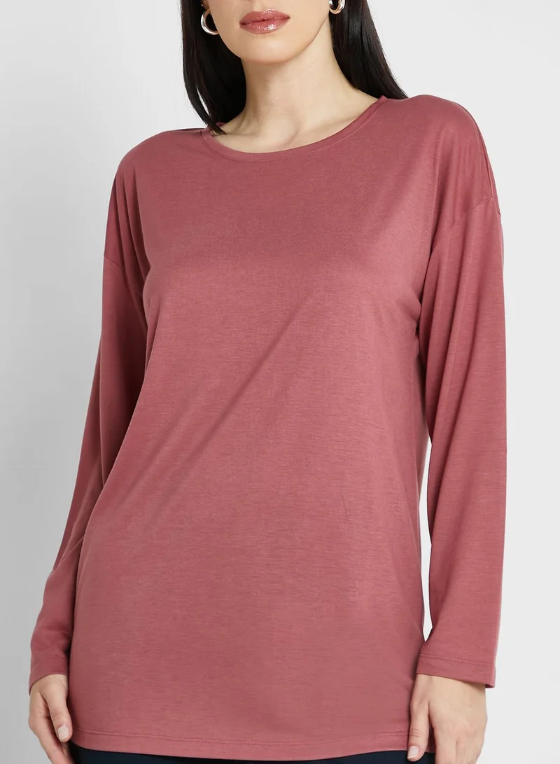 Marks & Spencer Relaxed Long Sleeve Longline Top