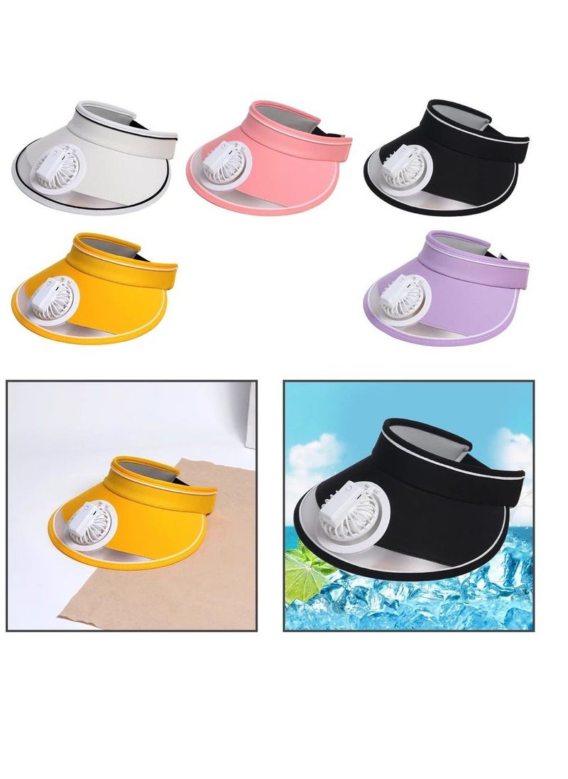 Generic - Sun Visor Hat Simple Style Unisex Sun Hat Rechargeable Multipurpose Useful 2-in-1 Sun Protection Unisex Hat with Fan - Image 1