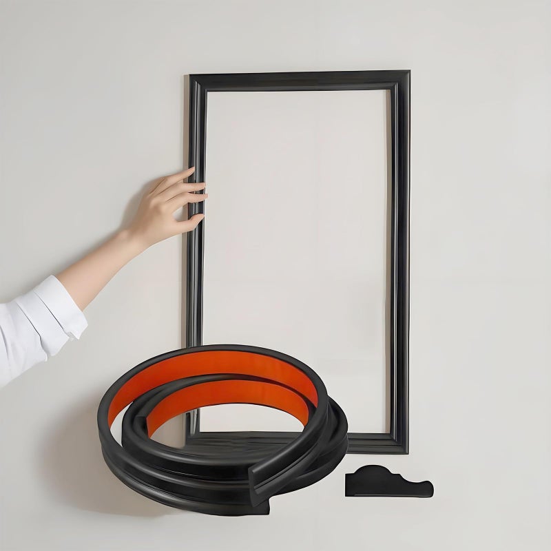ZHIVEZEN 20FT09 Peel and Stick Wall Molding Trim TPE Rubber Flexible Chair Rail for Mirror Frames Doors Home Decor Matte Black Note Heat Treatment Required for Best Adhesion - Image 2