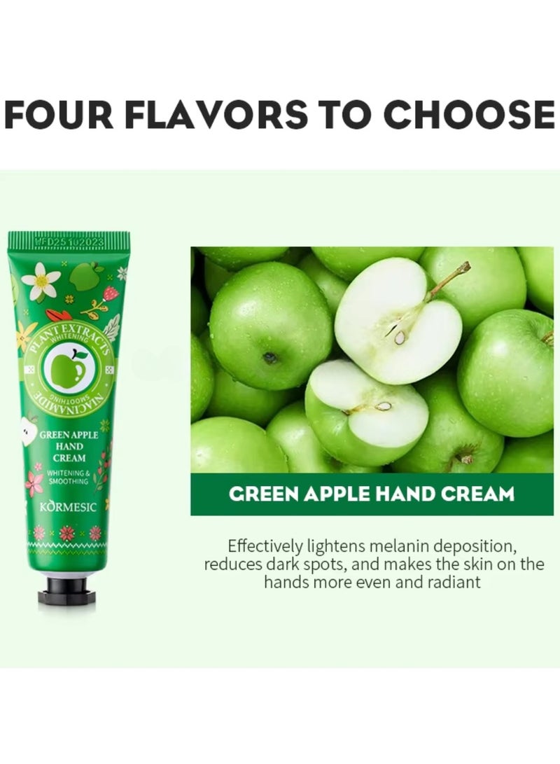 Kormesic 4Pcs Natural Scent Whitening Repair Hand Cream Set for Dry Cracked Skin and Hand Fragrance Travel Size Mini Hand Skin Care Gift Set Scented Moisturizing Small Hand Cream Fragrance Hand Cream Kit - Image 3