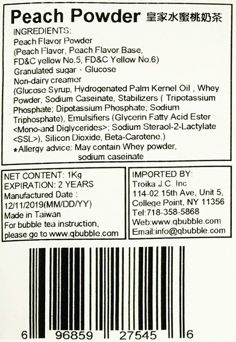 Qbubble Tea Powder, Peach, 2.2 Pound - Image 2