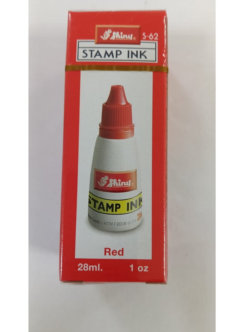 Shiny Stamp Pad Ink 28ml-1Oz Red Color - Image 1