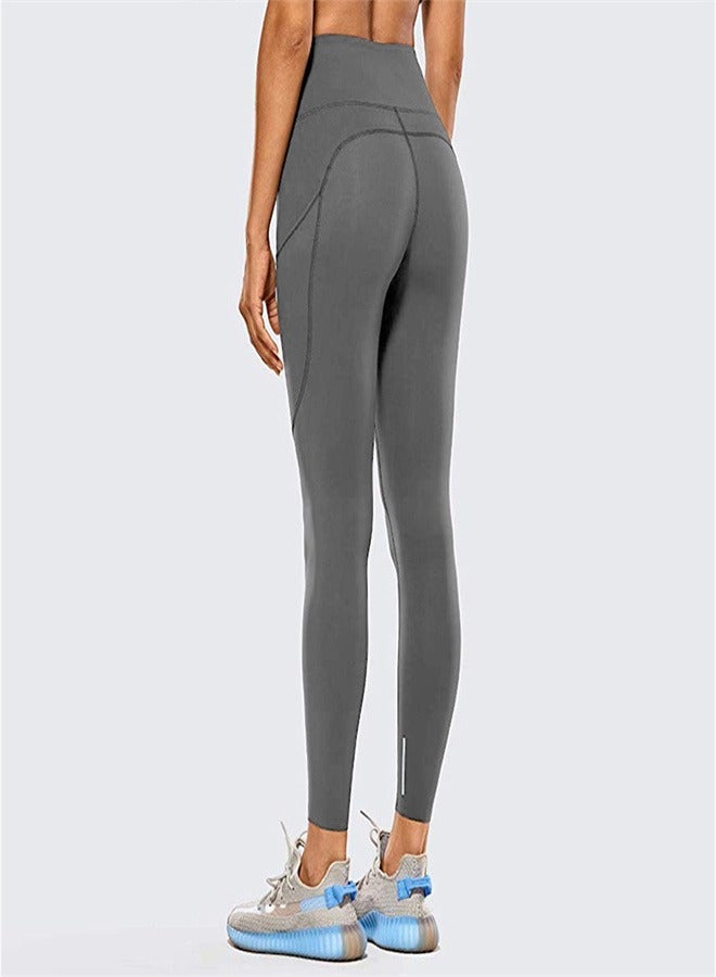 KUYING Women's Seamless High Waist Tight Yoga Pants Grey - Image 1