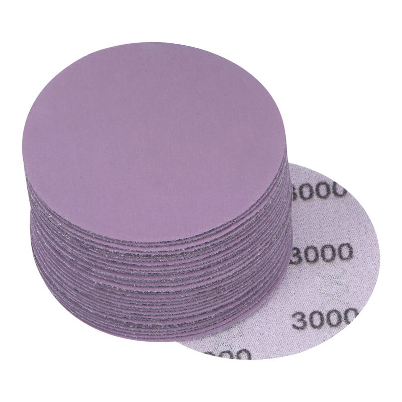 uxcell 30Pcs 3-Inch Purple Sanding Discs 3000 Grits Hook and Loop Professional Aluminum Oxide Sand Paper Wet Dry Polish for Wood Metal Paint Finishing - Image 1