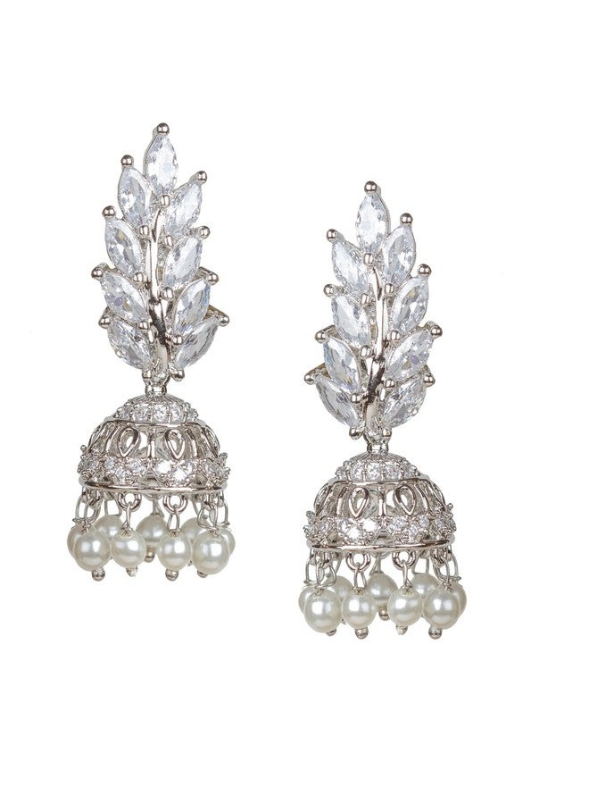 بينداني أقراط Bindhani AD Stone الهندية على طراز بوليوود الصغيرة Jhumki Jhumka للنساء - Image 1