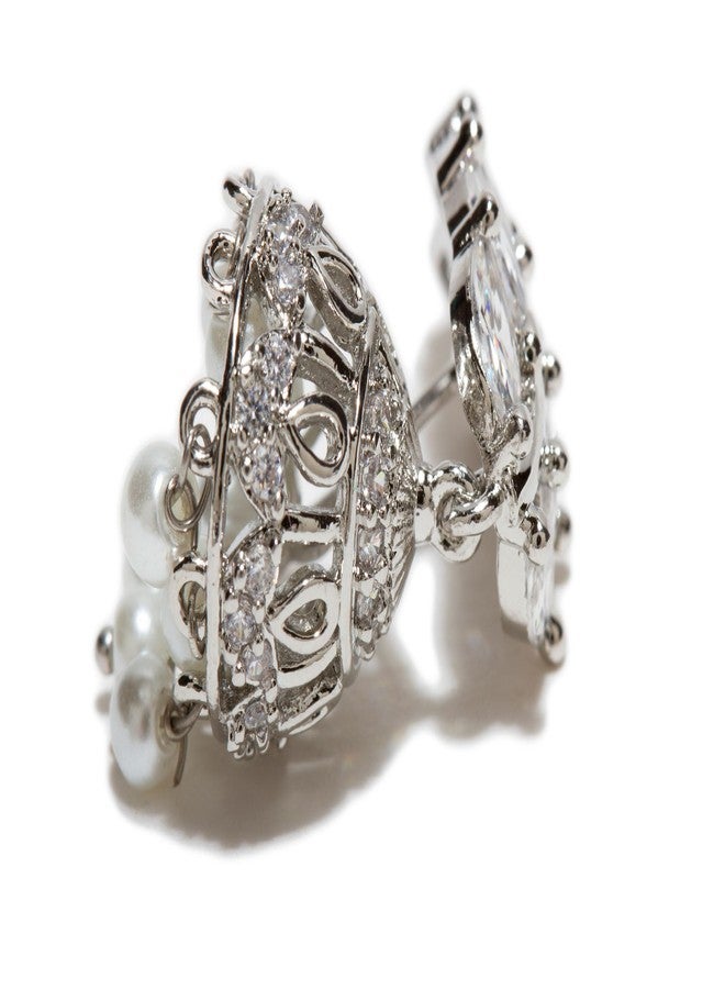 بينداني أقراط Bindhani AD Stone الهندية على طراز بوليوود الصغيرة Jhumki Jhumka للنساء - Image 4