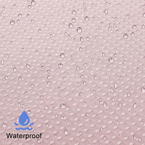 OVZME Blush Pink Shower Curtain Set, Waffle Textured Heavy Duty Fabric Shower Curtain for Bathroom, Luxury Hotel Weighted 230GSM Waterproof Bath Curtain with 12 Plastic Hooks, Machine Washable, 72x72 - Image 4