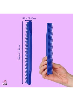 Allegro Combs 3-Row Detangling Comb, Wide Tooth Curl Defining Brush, Perfect for Curly Hair Stylists, Made in USA, Royal Blue, 1 Piece (#70)  - Image 2