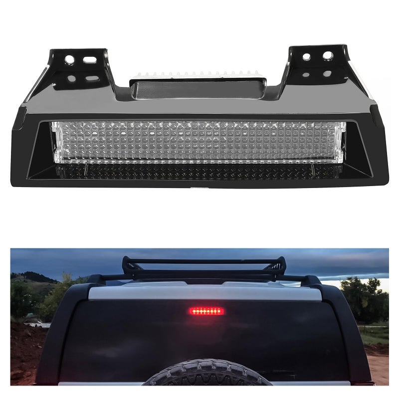Kojem Third Brake Light Compatible with 20062010 Hummer H3 Replacement for 19330403 16HZ59C Center High Mount Stop Light Lamp Black Housing Clear Lens