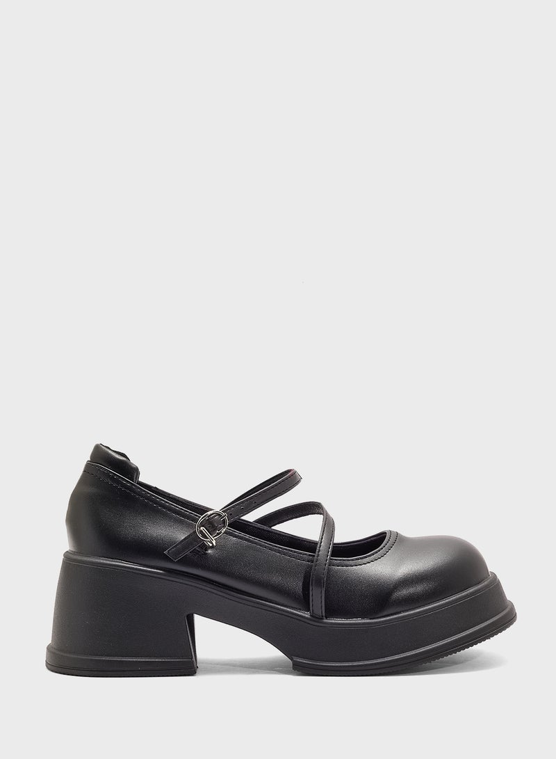Ginger Chunky Mary-Jane Flat  - Image 1