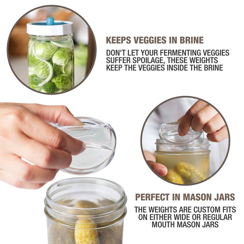 Masontops Pickle Pebble Glass Infinity Weights for Fermenting - Pickling Weight Set - Wide Mouth Mason Jar Fermentation - Image 3