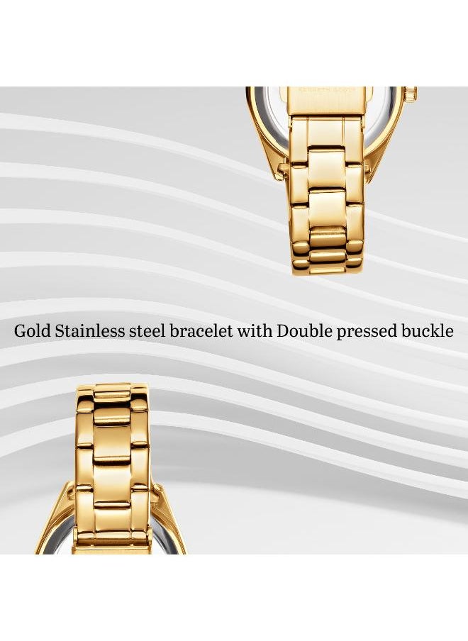 KENNETH SCOTT Kenneth Scott K24509-GBGC Women's Analog Display Watch & Stainless Steel Strap Gold  - Image 4