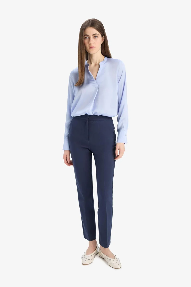 DeFacto High Waist Straight Leg Chino Pants