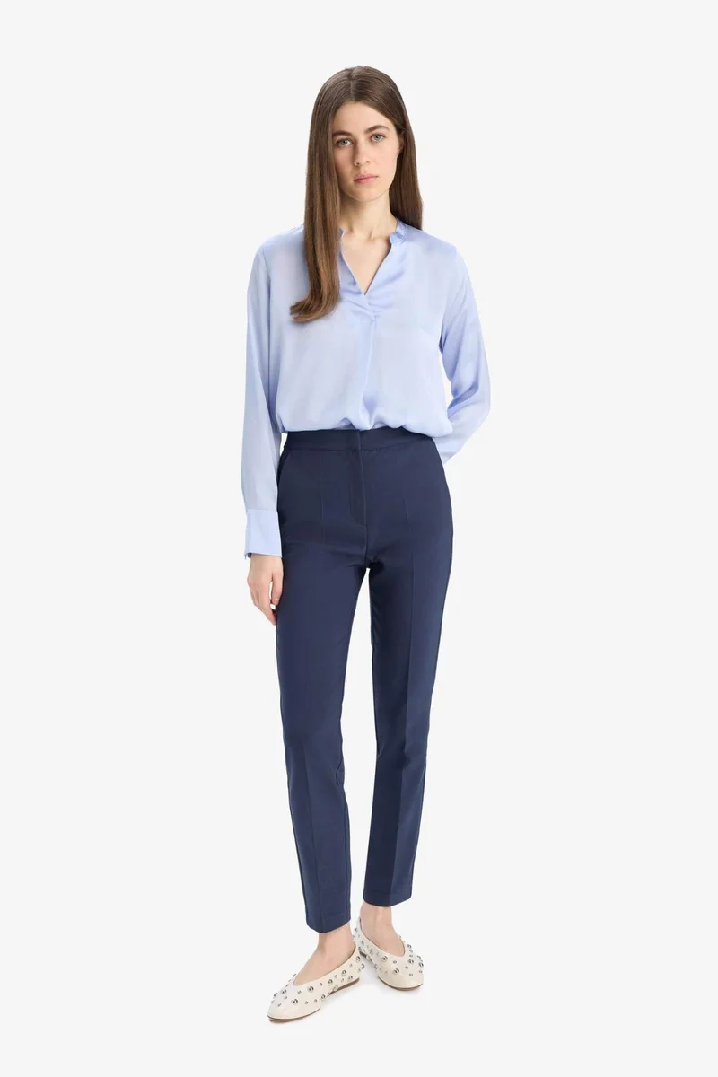 DeFacto High Waist Straight Leg Chino Pants