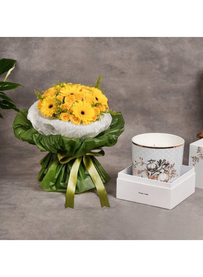Ferns N Petals Signature Silsal Gift Box Of Rose Oud Scented Candle 