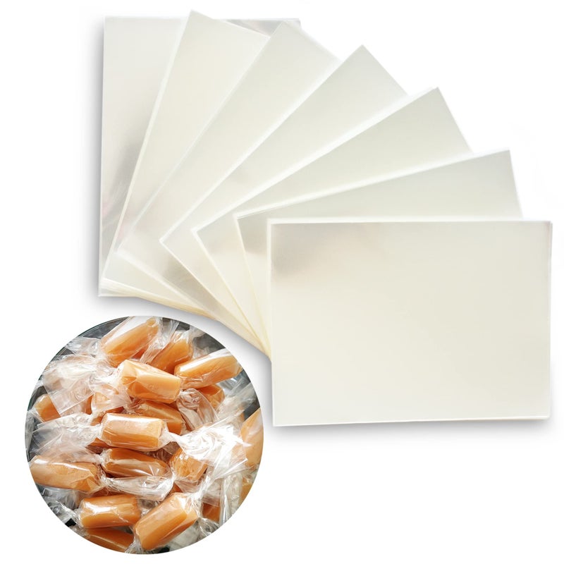 FIESTA WRAPS Clear Candy Wrappers for Caramels (600 Pcs, 2.5 x 3.5 inches) - Natural Clear Cellophane Candy Wrapper - Caramel Wrappers - Candy Wrapping Paper for Caramels, Chocolate, Nougat and Lollipops - Image 1