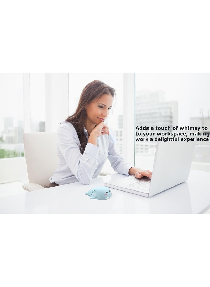 erorex Wireless Mouse Cute Dolphin Shape Aesthetic Quiet Click Portable Lightweight Compact Silent Cordless USB Optical Mice for PC Laptop Computer Macbook Windows Kids Girl Women Men Office Travel Gift - Image 5