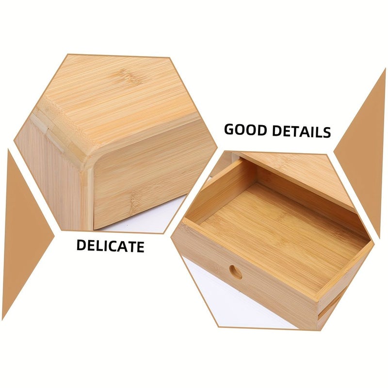 Double Pull Bamboo Monitor Stand Riser With 2 Drawers Desktop Organizer For Laptop Printer Ergonomic Computer Screen Stand And Keyboard Storage Natural Finish Home Office - Image 3