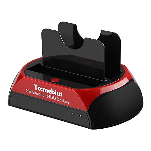 Tccmebius USB 2.0 Hard Drive Docking Station, TCC-S867-US USB 2.0 to 2.5 3.5 Inch SATA IDE Dual Slots Reader External Enclosure, for 2.5" 3.5" IDE SATA I/II/III HDD SSD - Image 1