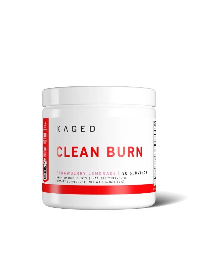 KAGED MUSCLE Kaged Clean Burn Powder 30 Servings (Strawberry Lemonade) - Image 1