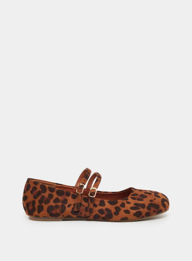 Styli Animal Print Dual Buckle Strap Mary Jane Shoes  - Image 1