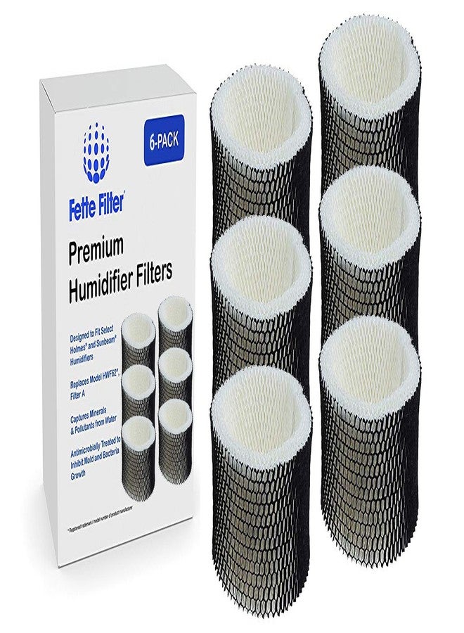 Fette Filter - 6 Pack Humidifier Filter Compatible with Holmes HWF62 & HWF62CS, Filter A. Replaces HWF62 HWF62CS HWF62D SF212 HWF62PDQ-U, Fits Models SCM1100, SCM1701, SCM1702, SCM1762. - Image 1