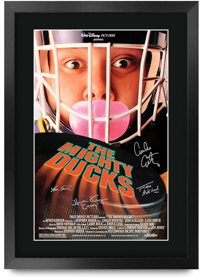 HWC Trading HWC Trading The Mighty Ducks 16 x 12 inch Framed Gifts Printed Poster Signed Autograph Picture for Movie Memorabilia Fans - 16" x 12" Framed  - Image 1