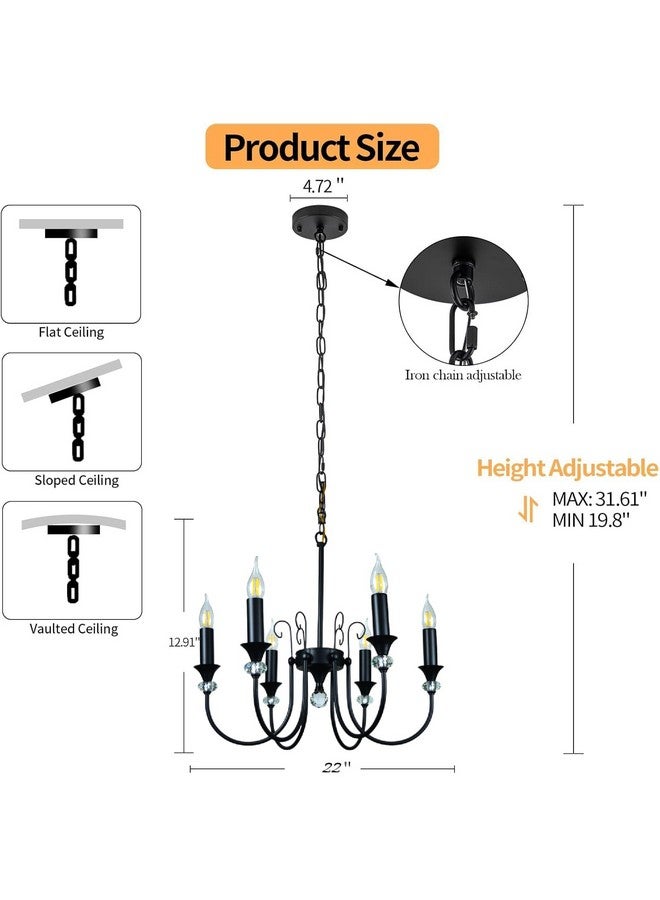 Prop It Up Prop It Up Antique Style Chandelier, Black, 5 Candle Lights, Metal - Image 3