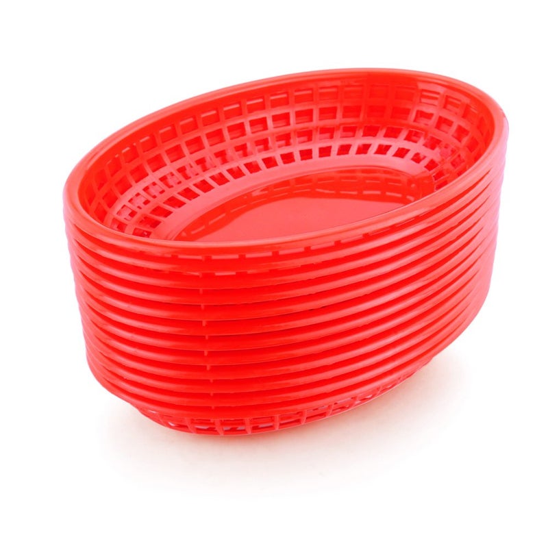 New Star Foodservice 44171 Fast Food Baskets, 9 1/4-Inch x 6-Inch Oval, Set of 36, Red - Image 1