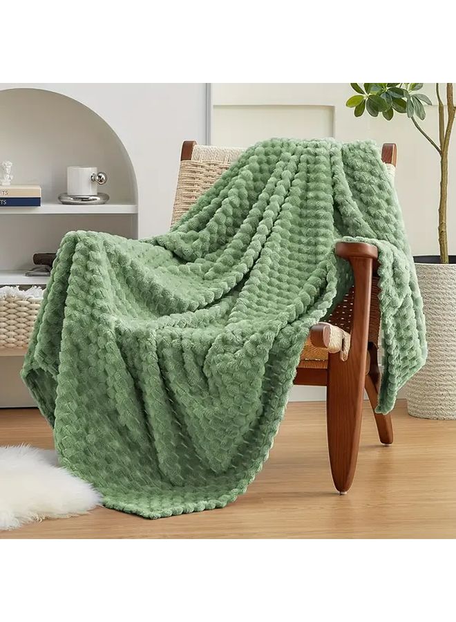 White Plush Fleece Throw Blanket 39x59 Inch Thick Warm All Season Couch Bed - Image 1