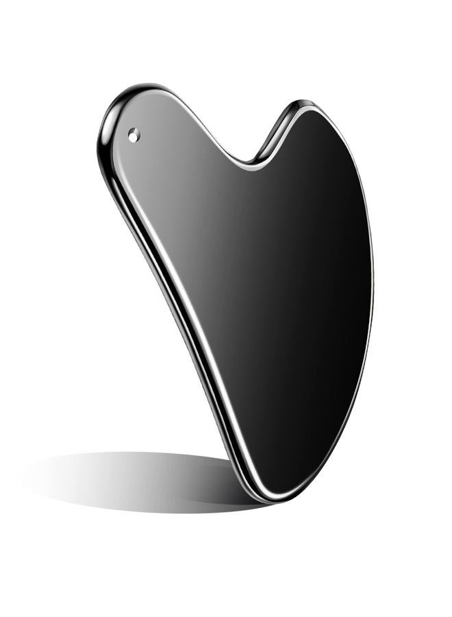 Nuanchu Stainless Steel Gua Sha Facial Tools Guasha for Face Metal Gua Sha Tighten Skin Massage Guasha Beauty Tool for Body Eyes Neck Massager with Travel Pouch Skin Care Gifts (Black)  - Image 1