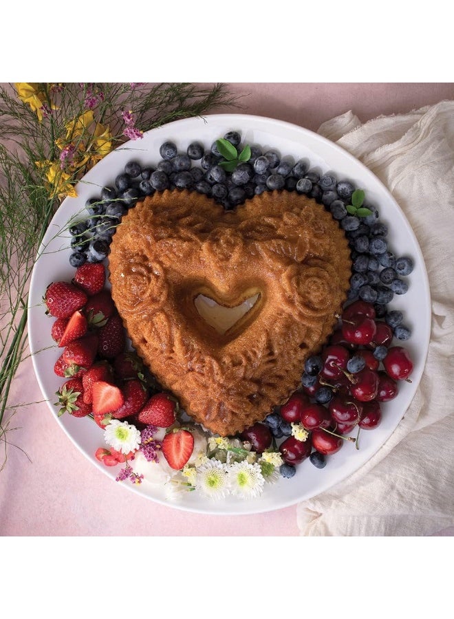 NORDIC WARE قالب كعكة قلب زهور نوردك وير - Image 3