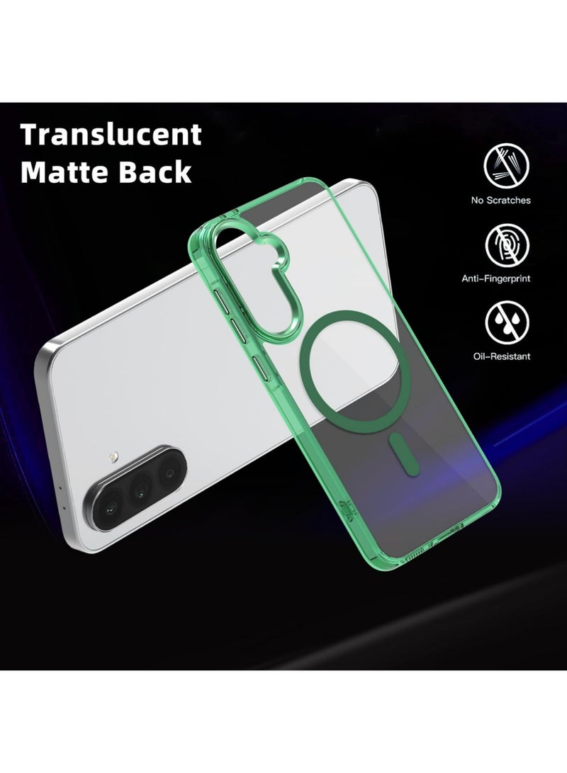 for Samsung Galaxy A56/A36 5G Case [Compatible with Magsafe Wireless Charging] Yellowing Resistant Magnetic Back Cover Clear Samsung Galaxy A56/A36 Rugged Best Phone Case Green