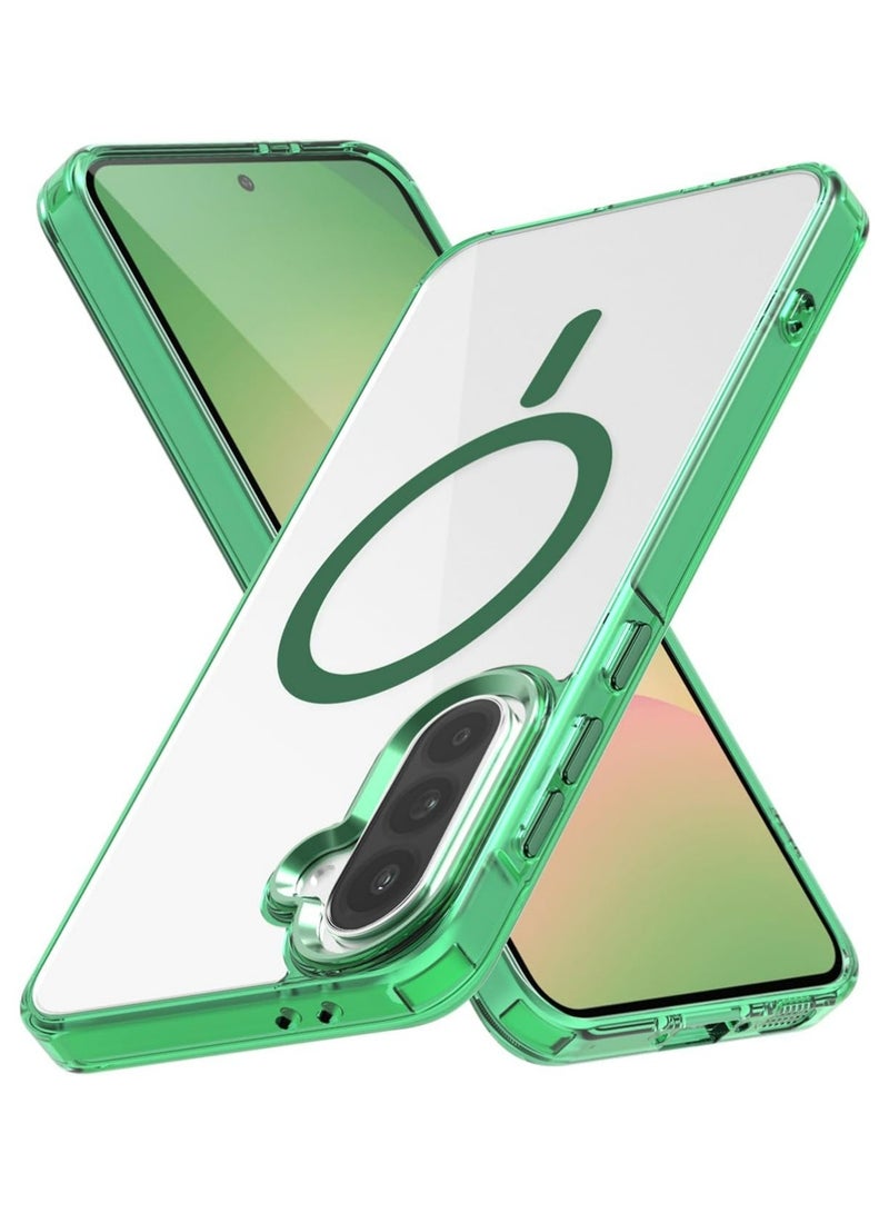 for Samsung Galaxy A56/A36 5G Case [Compatible with Magsafe Wireless Charging] Yellowing Resistant Magnetic Back Cover Clear Samsung Galaxy A56/A36 Rugged Best Phone Case Green