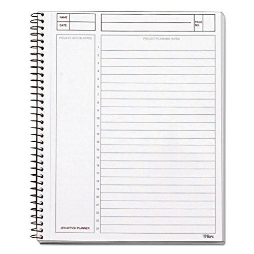 TOPS Products Journal Notetaking Planner, Wirebound, Ruled, 8-1/2"x6-3/4", Black (TOP63827) , White - Image 2