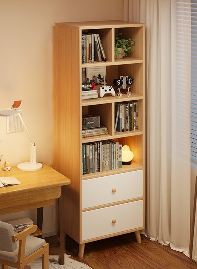 keke Multi Layer Storage Bookshelf Rack Stylish Living Room Home Storage & Display Cabinet 50*30*181.5 cm Beige Color - Image 1