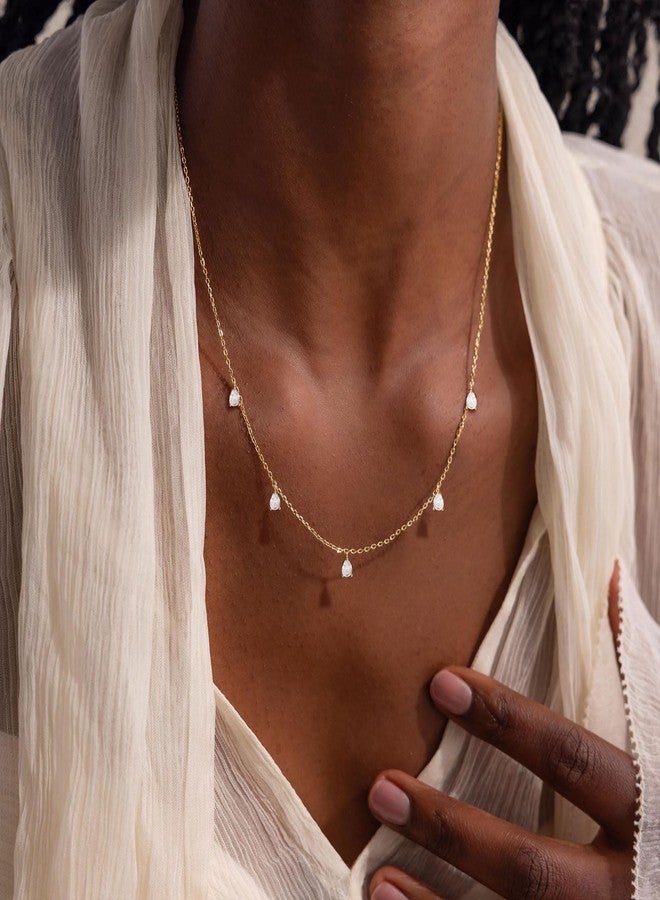 VRIUA Necklaces for Women - 14K Gold/Silver Plated Dainty Chain Necklace with Five Charms: Diamond, Bow, Snowflake, Cross, Flower, Clover, Butterfly, Heart, Star of David, and Star Trendy Jewelry - Image 3