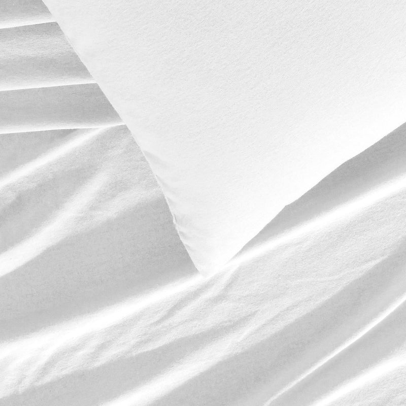 Sleepdown 100% Cotton Flannel Sheets Queen Size - Super Soft  Heavyweight  Double Brushed  Anti-Pill Flannel Queen Sheets - 16"" Deep Pocket Queen Fitted Sheet X2 Side Pockets (Queen  White) - Image 3