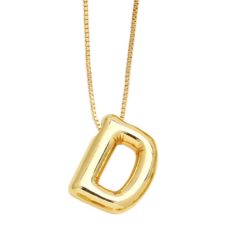 Generic 18K Gold Plated Letter Pendant Necklace D (pendant chain) 