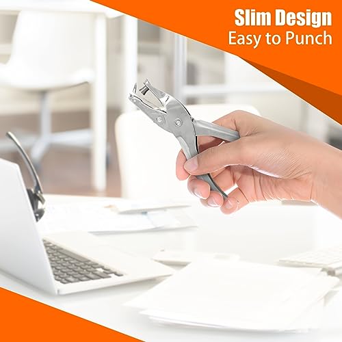 Ultimate Stationery 1 Hole Punch, Single Hole Puncher, 8 Sheet Capacity, Ultimate Stationery, Silver Color, 2 Pack Classic Office Paper Punch for Paper - Image 4