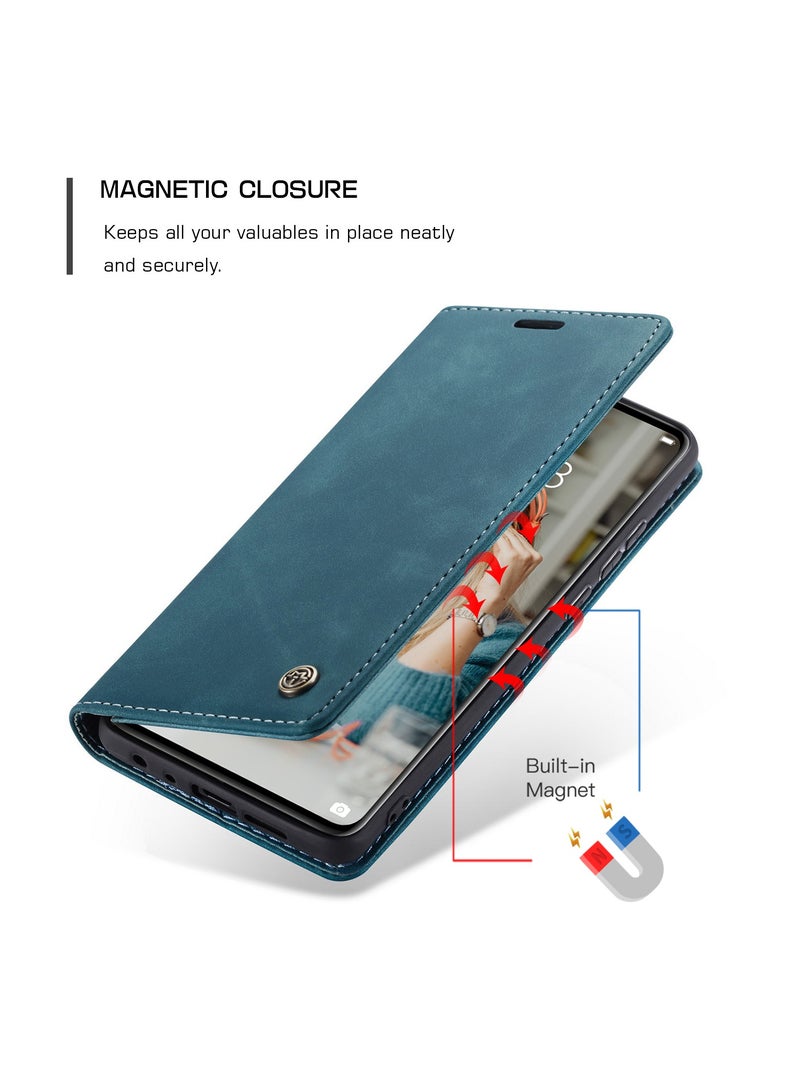 كيس مي جراب موبايل من الجلد الصناعي الفاخر  013 وحامل للكروت و البطاقات متوافق مع Huawei P30 (اخضر) - Image 3