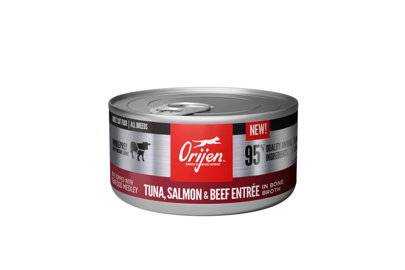 ORIJEN Premium Pate Wet Cat Food in Bone Broth Tuna Salmon & Beef EntrÃ©e 3oz Cans (24 Count) - Image 2