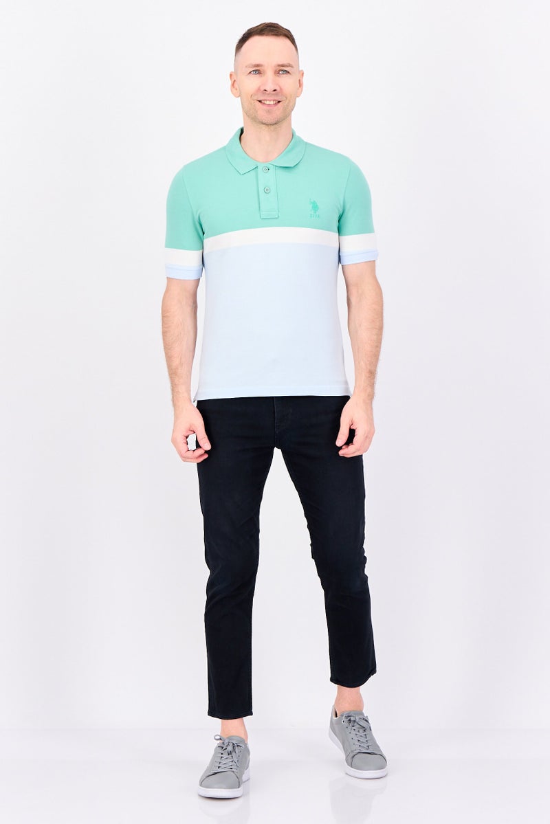 U.S. Polo Assn. Men Regular Fit Colorblock Short Sleeve Polo Shirt, Multicolor - Image 4