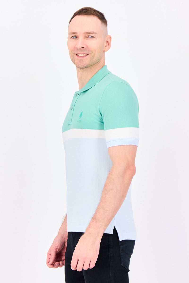 U.S. Polo Assn. Men Regular Fit Colorblock Short Sleeve Polo Shirt, Multicolor - Image 2