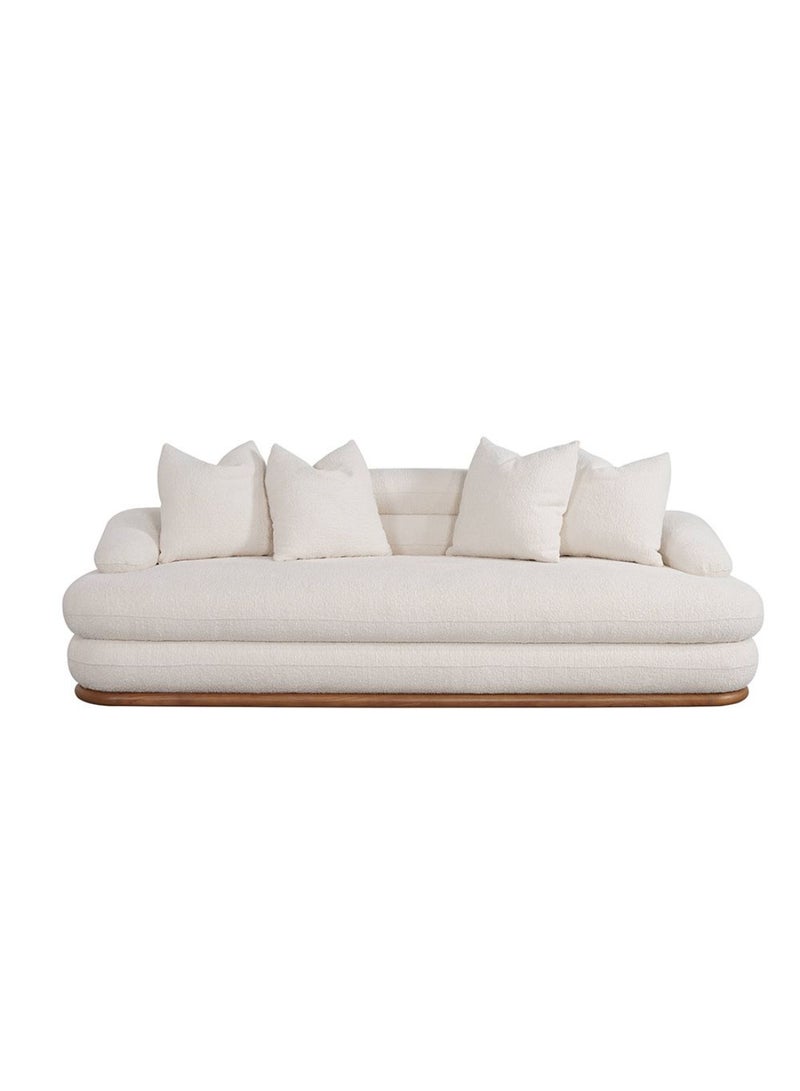 DANUBE HOME Genesis 3 Seater Fabric Sofa 3 Seater Sofa | Modern Design Three Seat Sofas | Comfortable Living Room Furniture L231xW99xH72cm - Beige  - Image 1