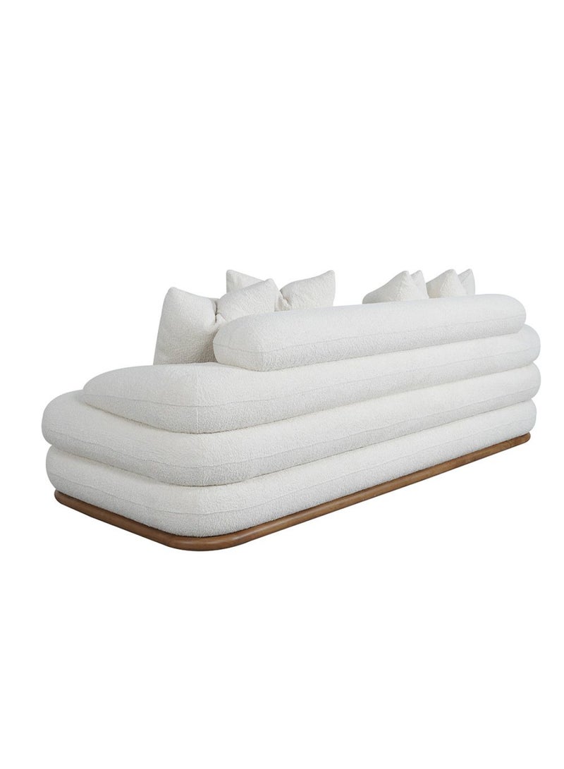 DANUBE HOME Genesis 3 Seater Fabric Sofa 3 Seater Sofa | Modern Design Three Seat Sofas | Comfortable Living Room Furniture L231xW99xH72cm - Beige  - Image 4