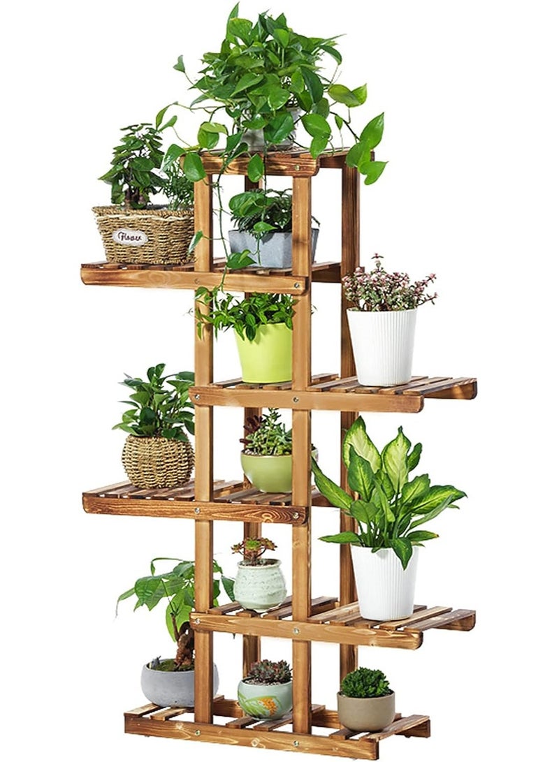 DubaiGallery Tall Wood Plant Stand Utility Home Corner Flower Pots Holder Shelf  - Image 1