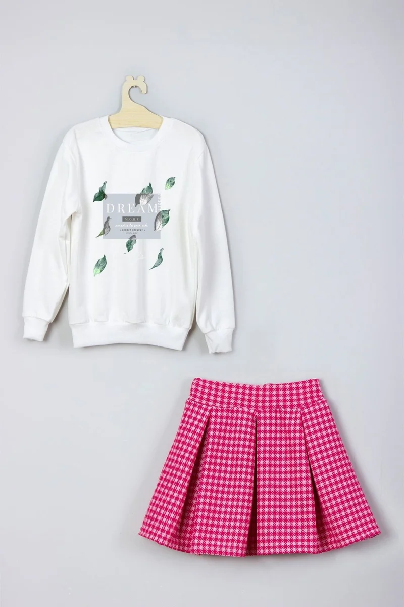 ادا بيبيك تشوكوك Ada Baby Kids New Season Style Printed Skirt Sweat Suit
