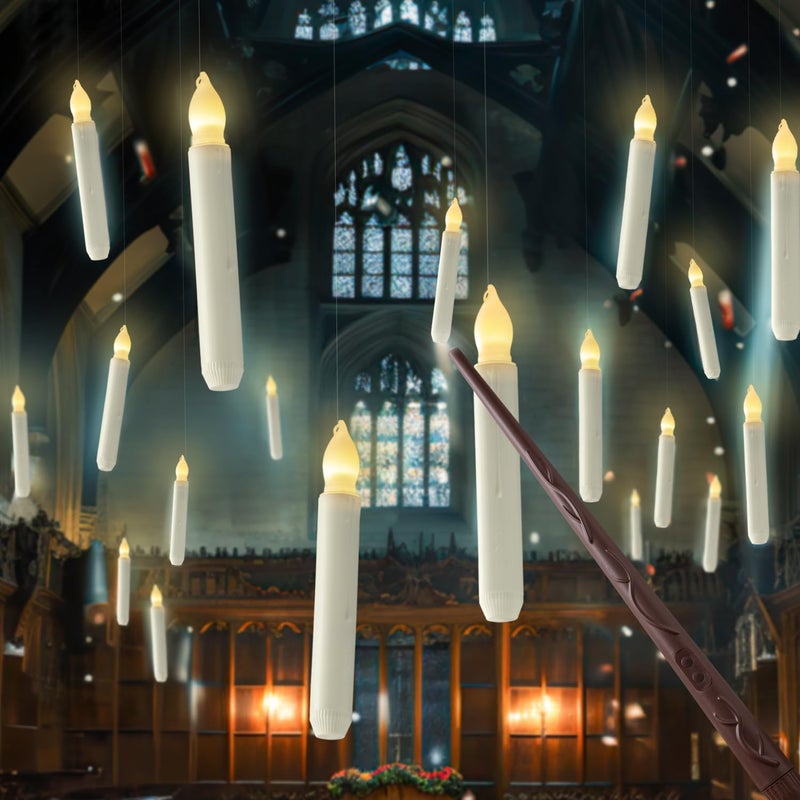 Homemory 12 Pcs Hanging Floating Candles with Remote Wand - Image 1